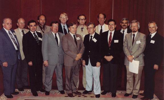 Past and Future Presidents at SMA’s 20th Annual Meeting (1982)
L-R: James M. Todd, Leon C. Megginson, Arthur G. Bedeian, Jay R. Knippen, John E. Logan, William M. Fox, Vince P. Luchsinger, Jr., William H. Holley, Jr., John F. DeVogt, Odgen H. Hall, Max B. Jones, Achilles A. Armenakis, W. Jack Duncan, Dennis F. Ray