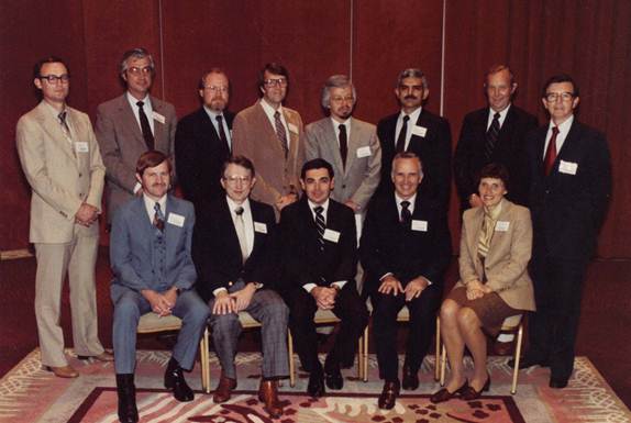 1982-83 SMA Board and Officers
Front Row, L-R:  David D. Van Fleet, Robert L. Trewatha, Arthur G. Bedeian, Dennis F. Ray, Sally A. Coltrin
Back Row, L-R:  William H. Holley, B. Wayne Kemp, H. Kirk Downey, Donald D. White, W. Jack Duncan, Achilles A. Armenakis, Walter B. Newson, Richard E. Dutton
Not pictured:  T.W. Bonham, Terry L. Leap, W. Alan Randolph